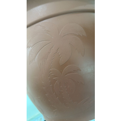 مركن دائري 50 سم - بني نقشة نخلة