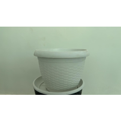 مركن دائري 25 سم - ابيض نقشه