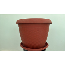 مركن دائري 35 سم - بني نقشه